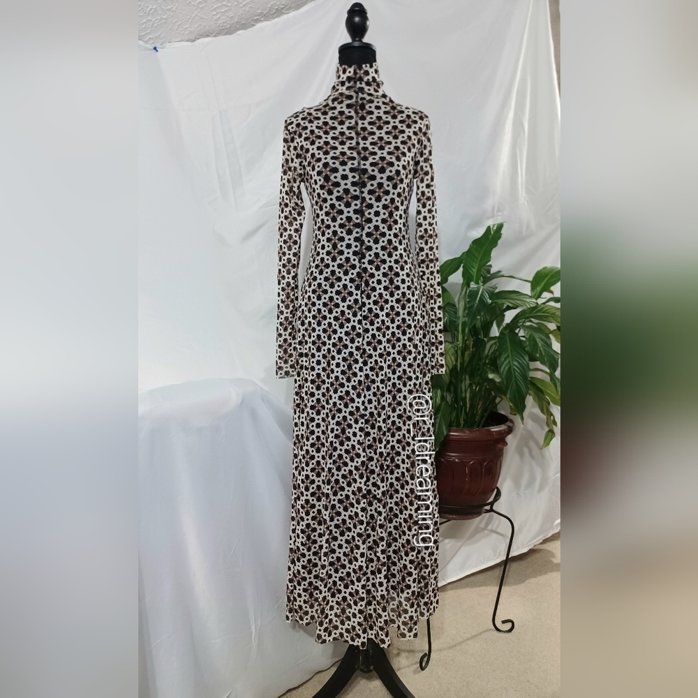 NWT Banana Republic Mesh Long-Sleeve Maxi Dress Size Small Petite